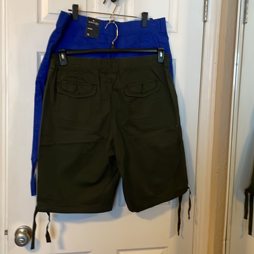 NWT St. John’s Bay 2 prs, size 16, Bermuda Shorts. Colors are royal blue & green